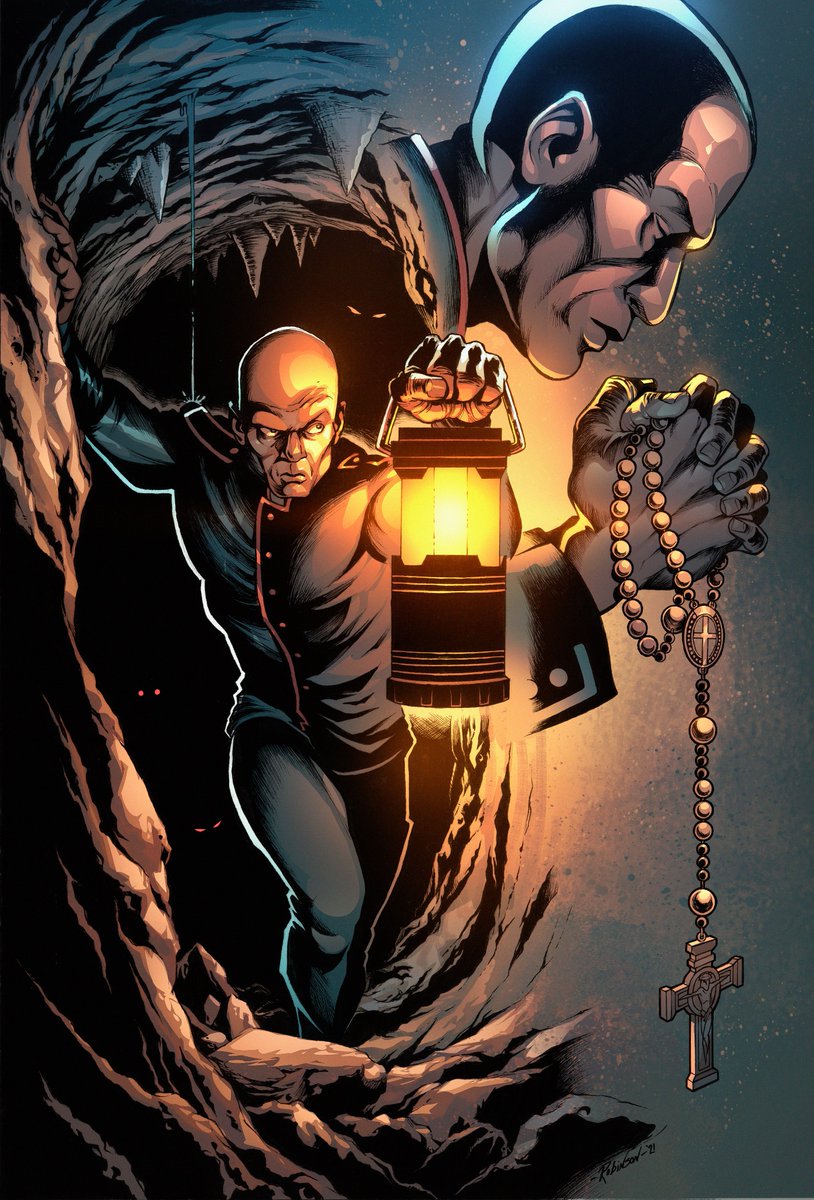 Fr. Crane still must explore tunnels even when he's long removed from army days as a "Tunnel Hound." 😄

I always wanted <a href="/JRobinzson/">Jason Robinson</a>'s piece colored and <a href="/Hener4L/">Hener4L | AMPLFY</a> was up to the task. Great job, guys!

Thanks again to all those Soulfinder and Iconic Comics readers out there. 🤝