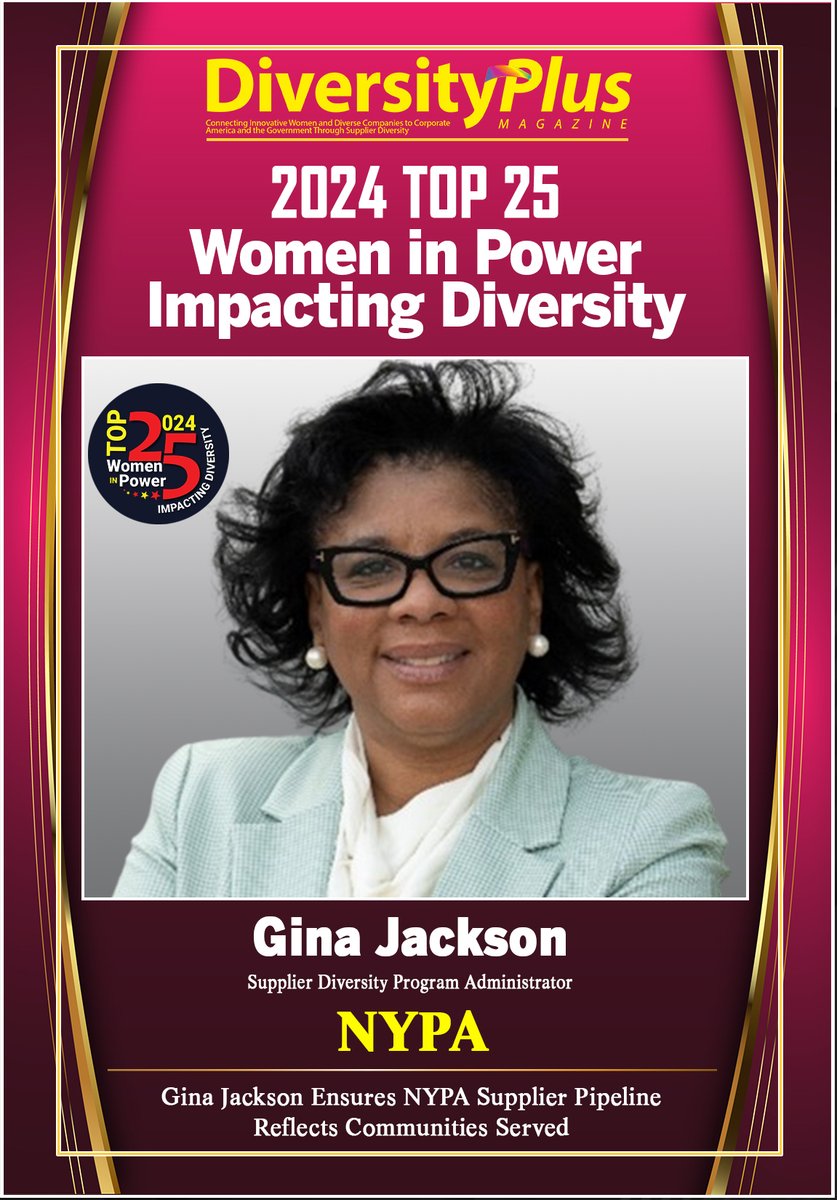 Congratulations to Gina R. Jackson, <a href="/NYPAenergy/">NY Power Authority</a> New York Power Authority's Supplier Diversity Program Administrator, for being named one of the 2024 Top 25 Women in Power Impacting Diversity! 
#SupplierDiversity #CommunityEngagement #DEI #Leadership #NYPA
diversityplus.com/web/Article.as…