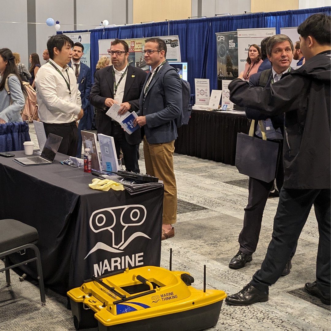 MarineThinking's tweet image. Come one, come all. It's Day 1 at the #H20Conference in Halifax. Swing by Booth 307 for a hands-on look at our Marine Tracer™ #USV and learn how our Marine Tensor™ #technology can transform work and pleasure boats for #autonomous performance.