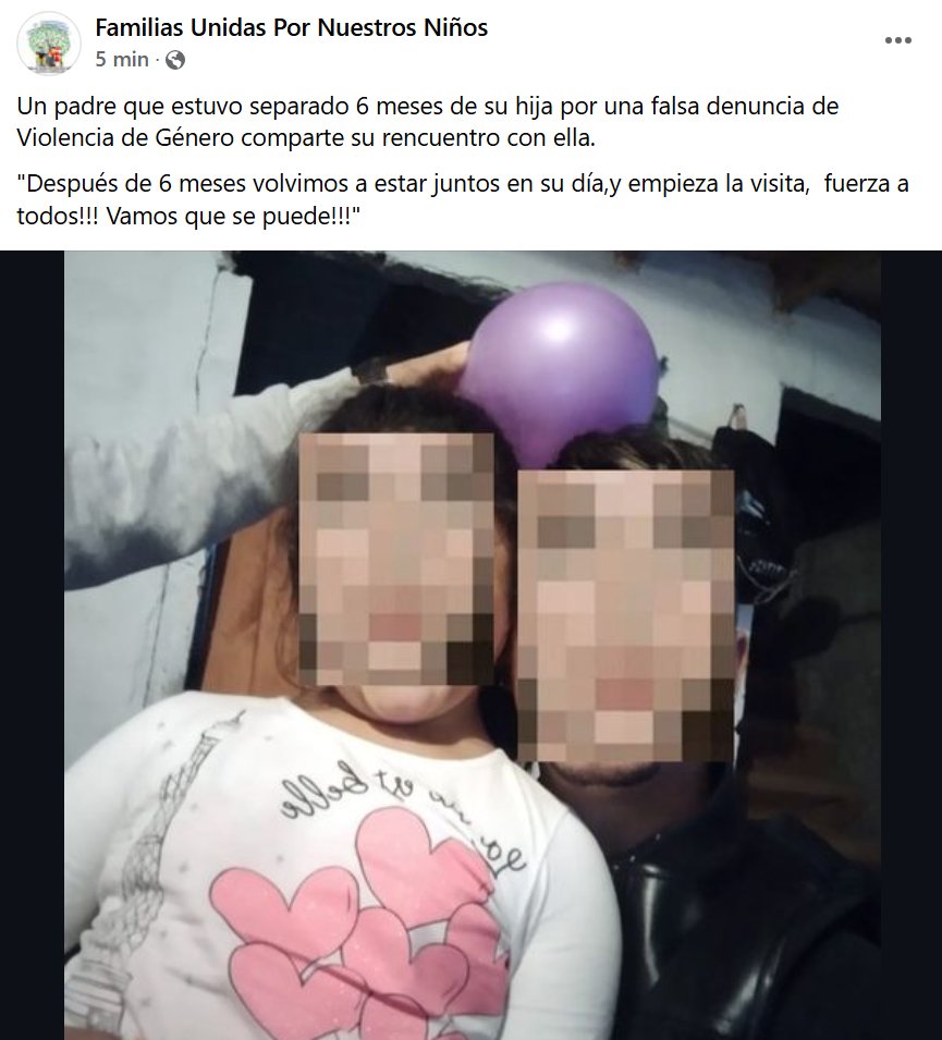 Felicitaciones a este padre que pudo ver a sus hija después de 6 meses impedido por una falsa denuncia de violencia.  Cuando se va a castigar el daño que se le hace a los niños por estas falsas denuncias?