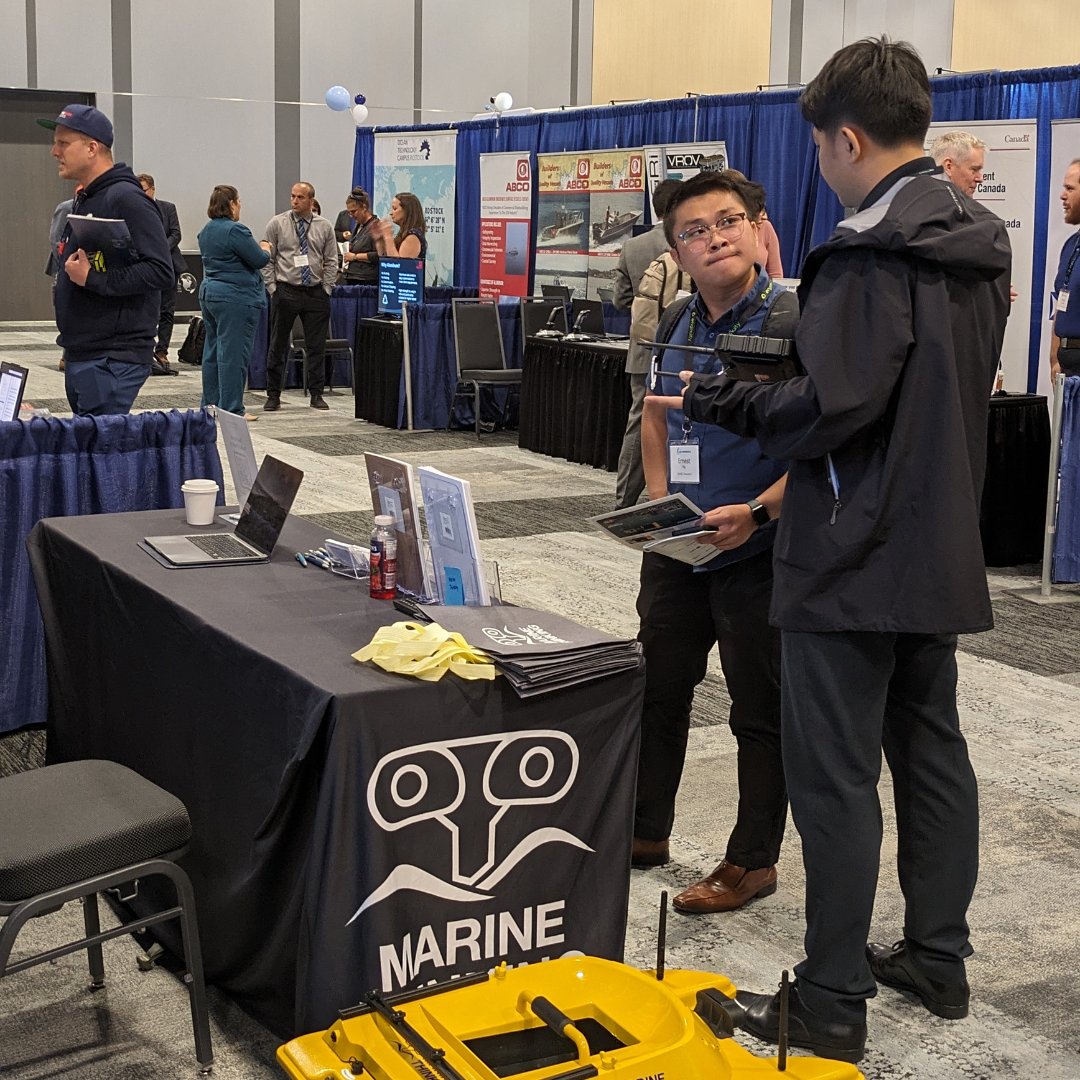 MarineThinking's tweet image. Come one, come all. It's Day 1 at the #H20Conference in Halifax. Swing by Booth 307 for a hands-on look at our Marine Tracer™ #USV and learn how our Marine Tensor™ #technology can transform work and pleasure boats for #autonomous performance.