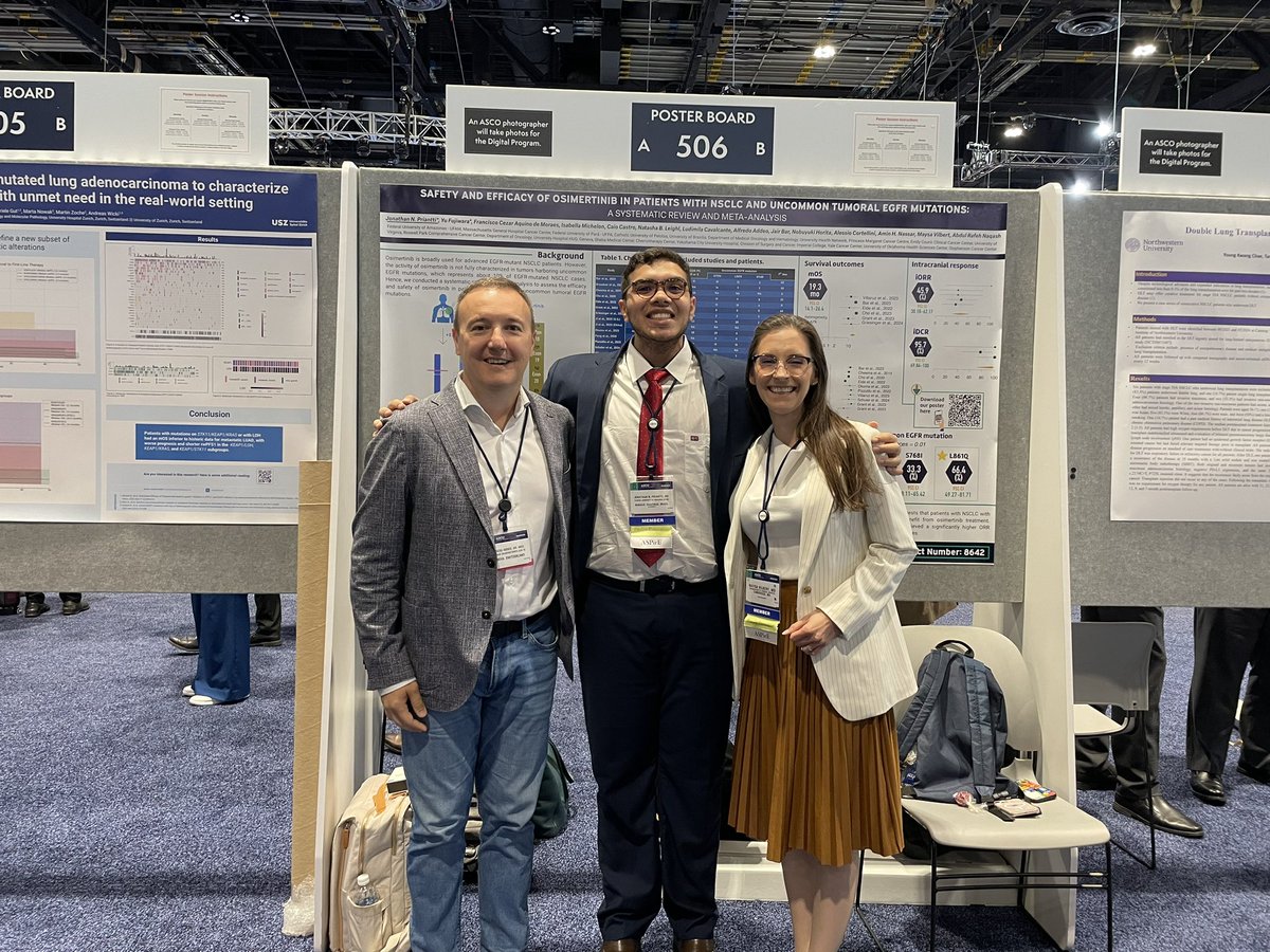 Please come and visit our poster n506 « Efficacy of Osimertinib in uncommon EGFR mutations” review and  meta-analysis  <a href="/jpriantti/">Jonathan N. Priantti</a> will there to charmingly answer all your questions. Honored to be a co-authors <a href="/JairBar4/">Jair Bar</a> <a href="/ACortelliniMD/">Alessio Cortellini</a> <a href="/thenasheffect/">Rafeh Naqash, MD, FASCO</a> #ASCO24