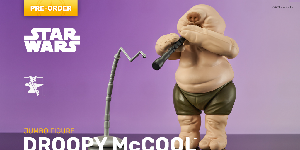 GentleGiantLTD's tweet photo. A replica of Droopy McCool joins Sy Snootles in the Jumbo Figure line! Measuring approximately 12-inches tall, this piece comes with his chindinkalu flute and microphone. Available to pre-order at https://t.co/h0iljiRqWD.
#StarWars #ReturnoftheJedi #DroopyMcCool #JumboFigure https://t.co/sS0HCCLEdu