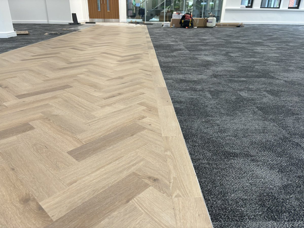 siteform_f's tweet image. Nice visit to one of our sites in Chester this one is installing PlusFloor herringbone LVT and carpet tiles.
Will post some completion pics when done.