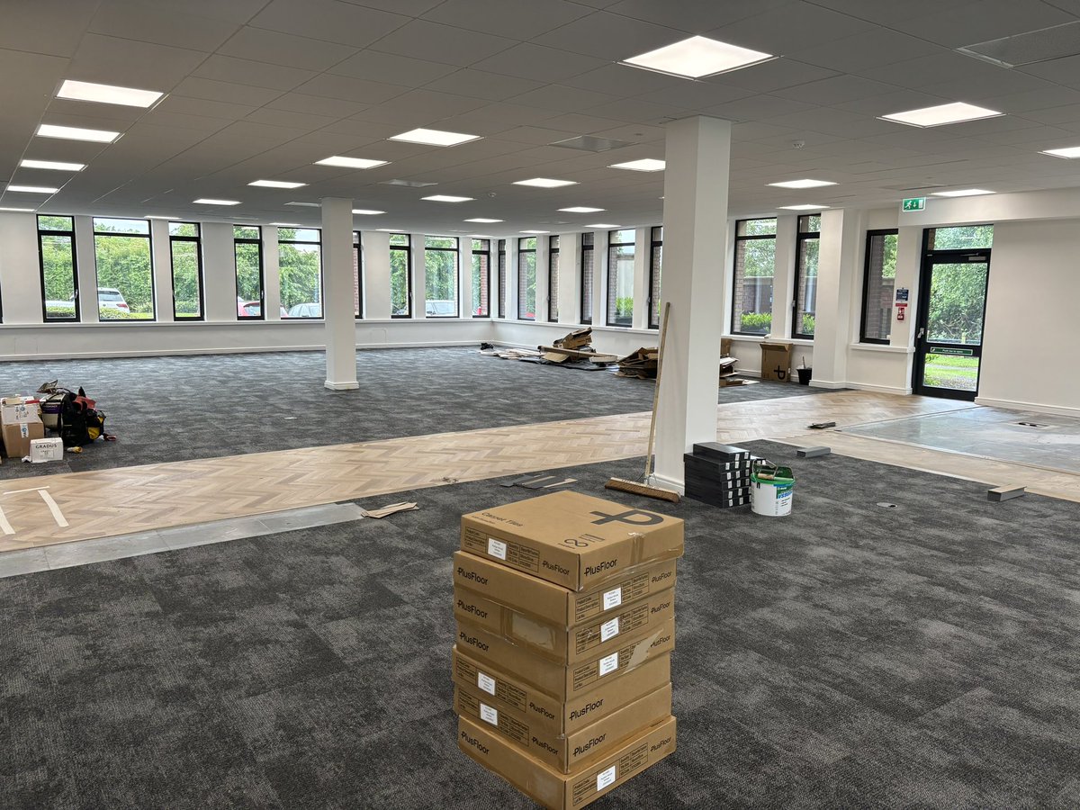 siteform_f's tweet image. Nice visit to one of our sites in Chester this one is installing PlusFloor herringbone LVT and carpet tiles.
Will post some completion pics when done.