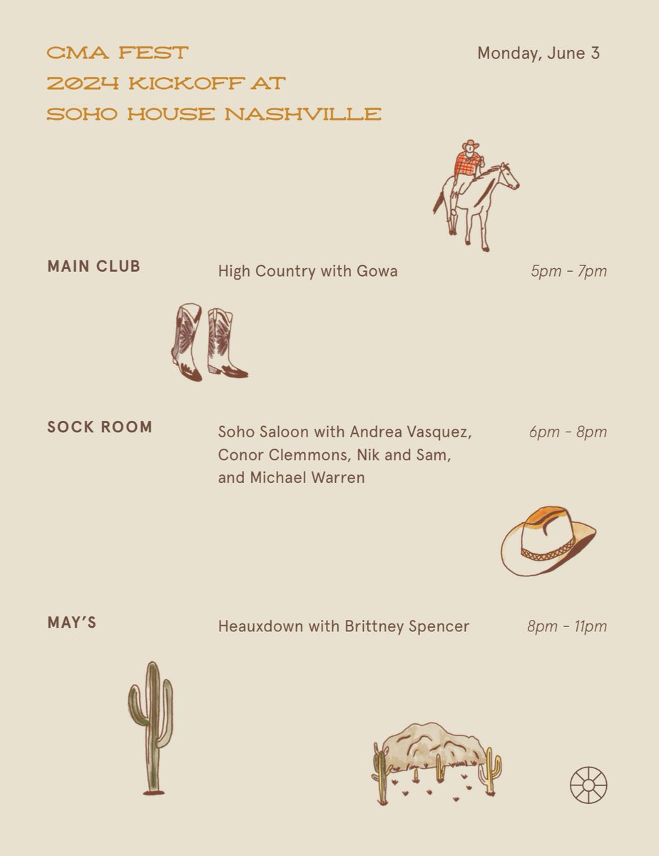 wearenikandsam's tweet photo. See ya’ll tonight! #nashville #soho #cmakickoff 🤠 https://t.co/B0mdxyjlhP