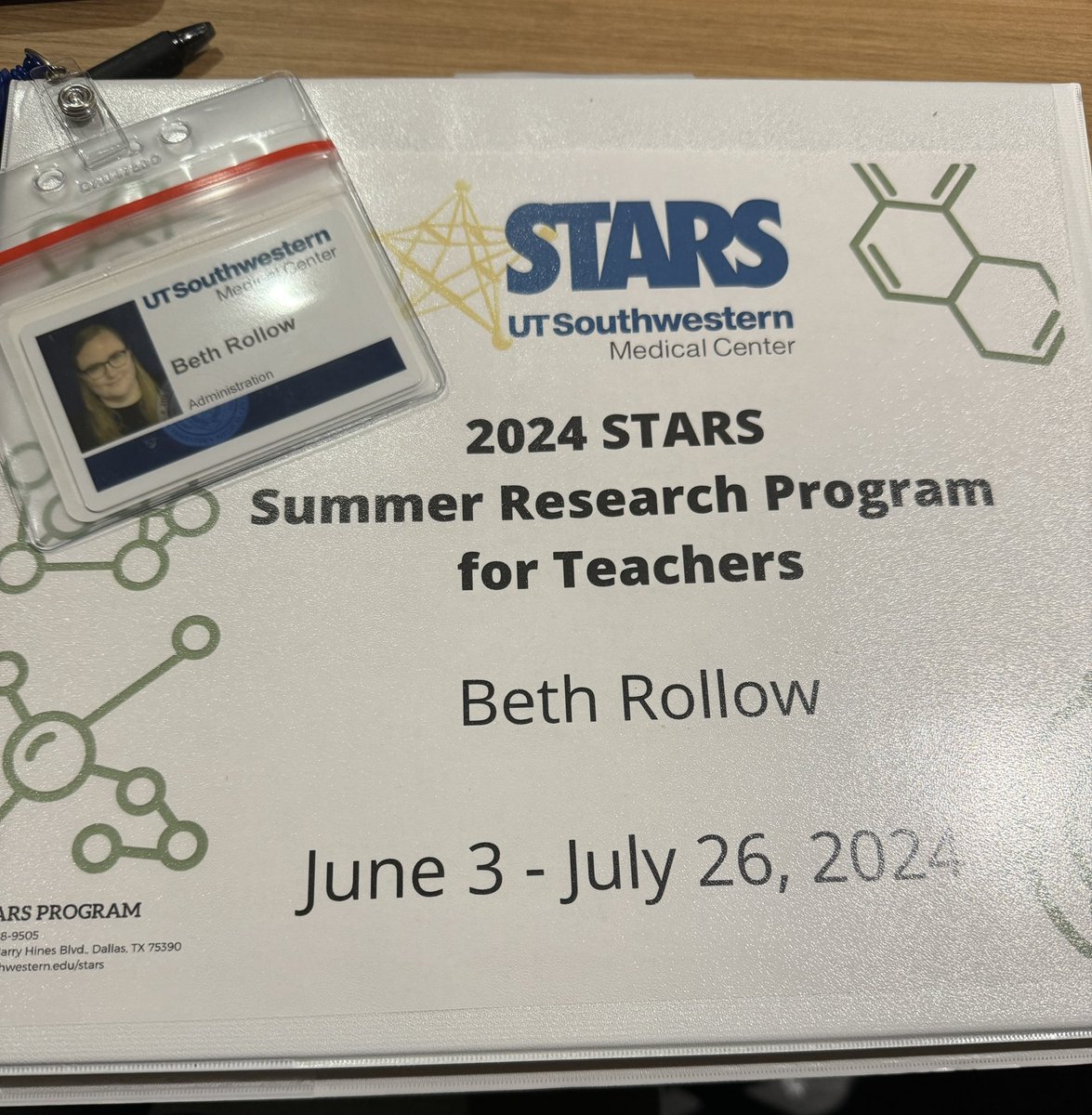 Excited to be spending the summer with <a href="/utswstars/">UTSW STARS Program</a>!