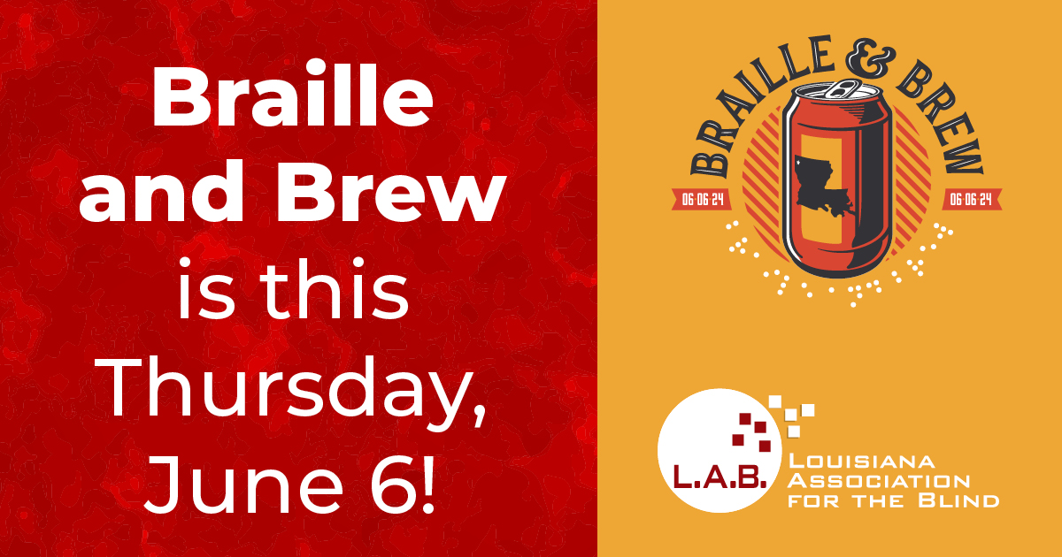 LaBlind's tweet photo. Make sure to come by for Braille &amp; Brew at The Seventh Tap this Thursday, June 6! Click the following link to get your tickets: https://t.co/7y9Qr1UEye https://t.co/oQQ2ka1yPr