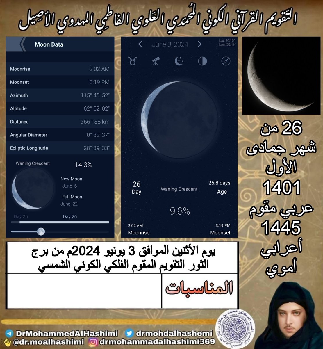 Quran_Calendar's tweet photo. الأثنين 26 جمادى الأول 1401 عربي مقوم https://t.co/oX0ElkERDc