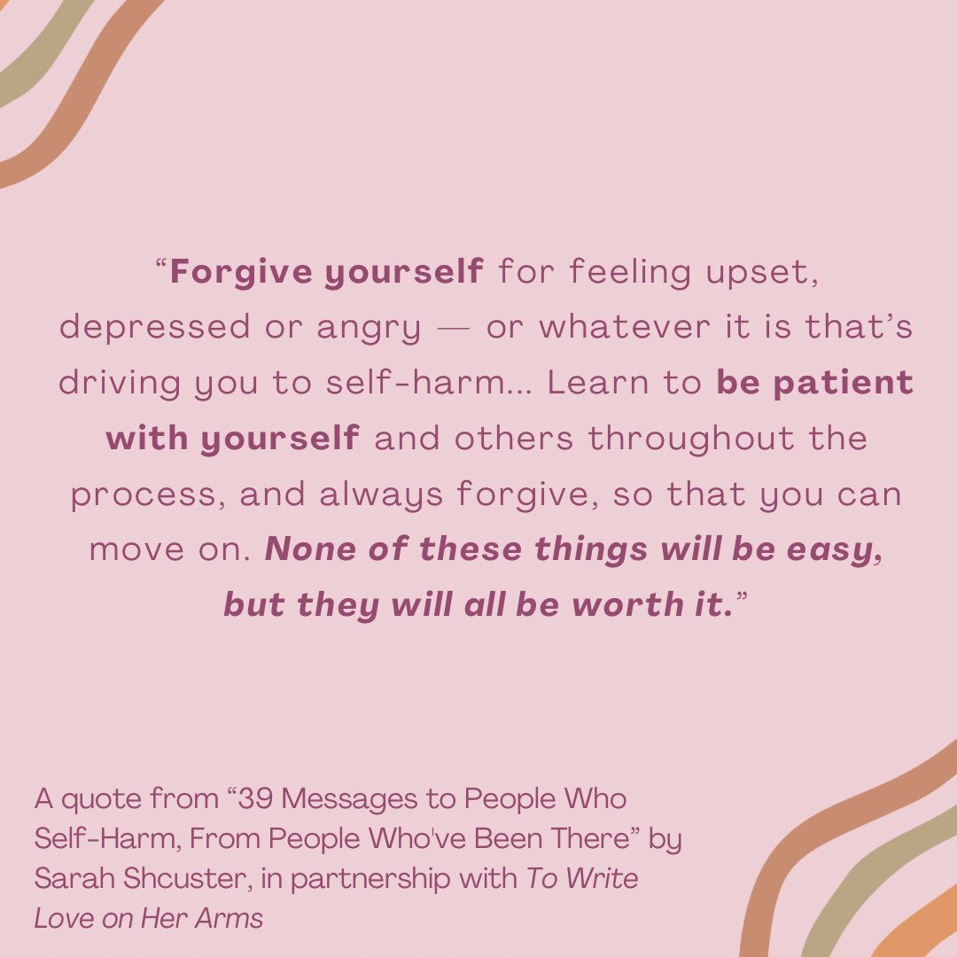 CrisisCXNs's tweet image. If you are thinking about hurting yourself and need someone to talk to, our many lines and programs are here to support you. You are not alone, and you do not deserve pain.
#SelfHarm #SelfHarmAlternatives #CopingStrategies #NSSI
 
(1/2)