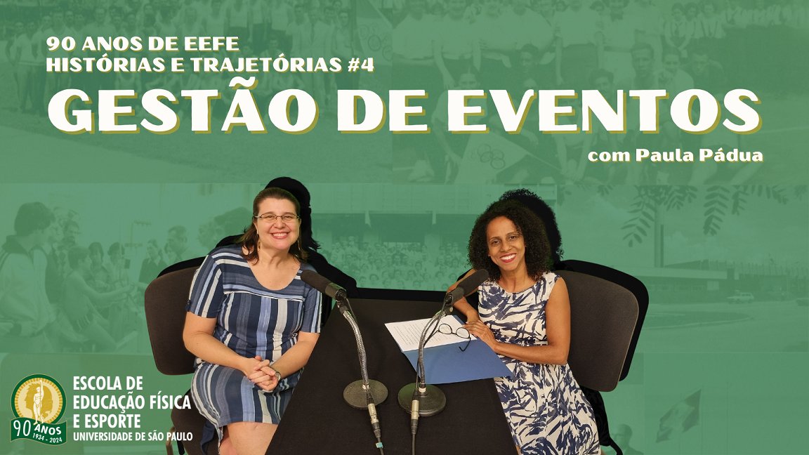 Esta semana no Podcast 90 Anos de EEFE – Histórias e Trajetórias, conversamos com Paula Roberta Pádua, coordenadora de programação no Sesc Santana. A Paula falou sobre sua experiência como gestora de eventos e a influência da EEFE em sua carreira. Confira: eefe.usp.br/90anos