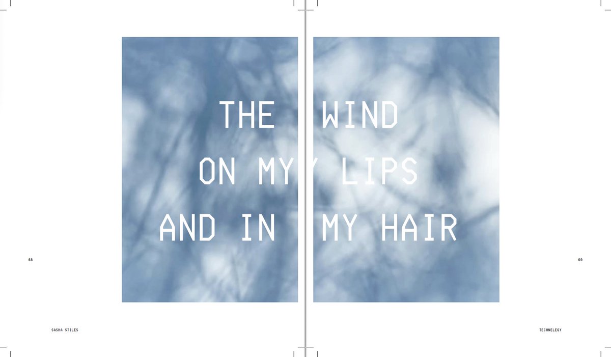 sashastiles's tweet image. PROOF OF POETRY.
Printer's proof of a still from "The wind on my lips and in my hair" published as a spread in #Technelegy. AI verse meets nature's algorithm, refracted through human poet...