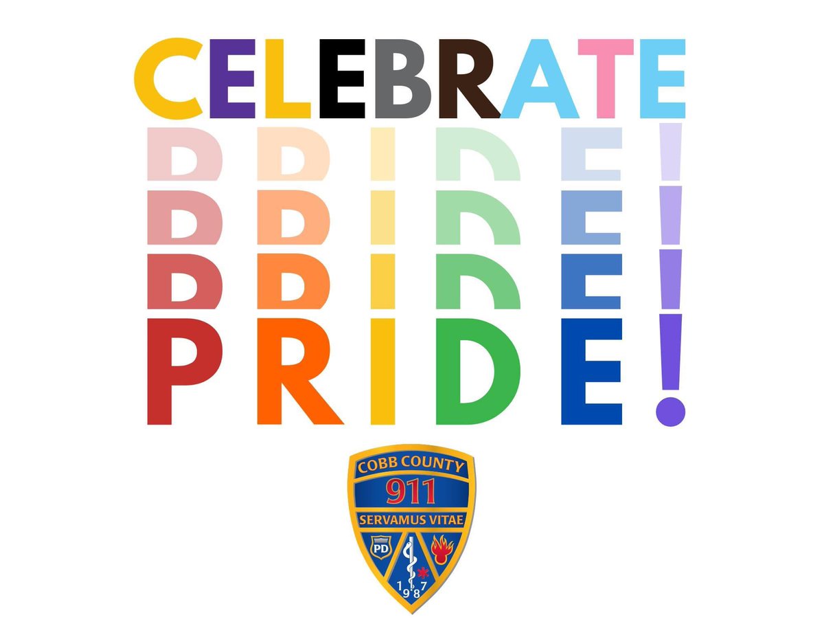 Cobb County 911 proudly celebrates love, diversity, and inclusion during Pride Month! #PrideMonth