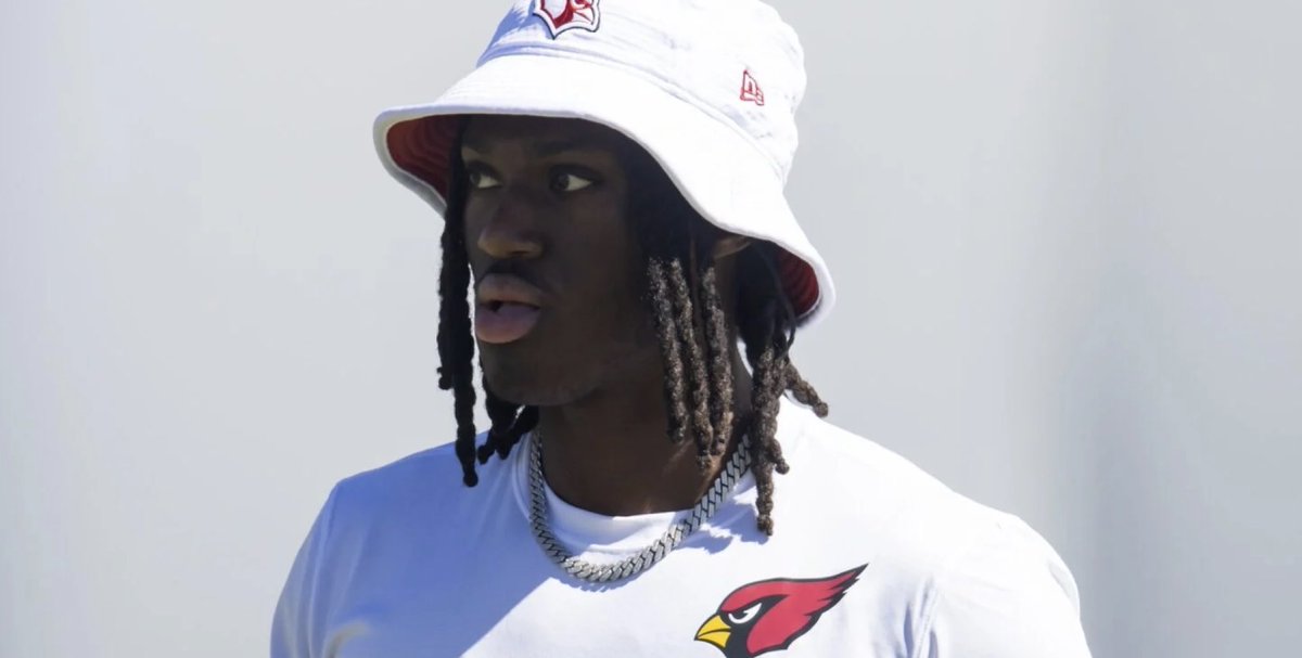 RookieWatxh's tweet photo. Marvin Harrison Jr. is reportedly already “more talented” than Larry Fitzgerald ever was according to Fitzgerald.

Many NFL scouts reportedly believe Harrison could finish the season with “over” 1,400 receiving yards.

As well as over 10+ receiving TD’s.

Some scouts also reportedly believe Harrison could be a “Top-5” WR in the NFL in as soon as his rookie season.

The Cardinals found a DIFFERENCE maker 🔥