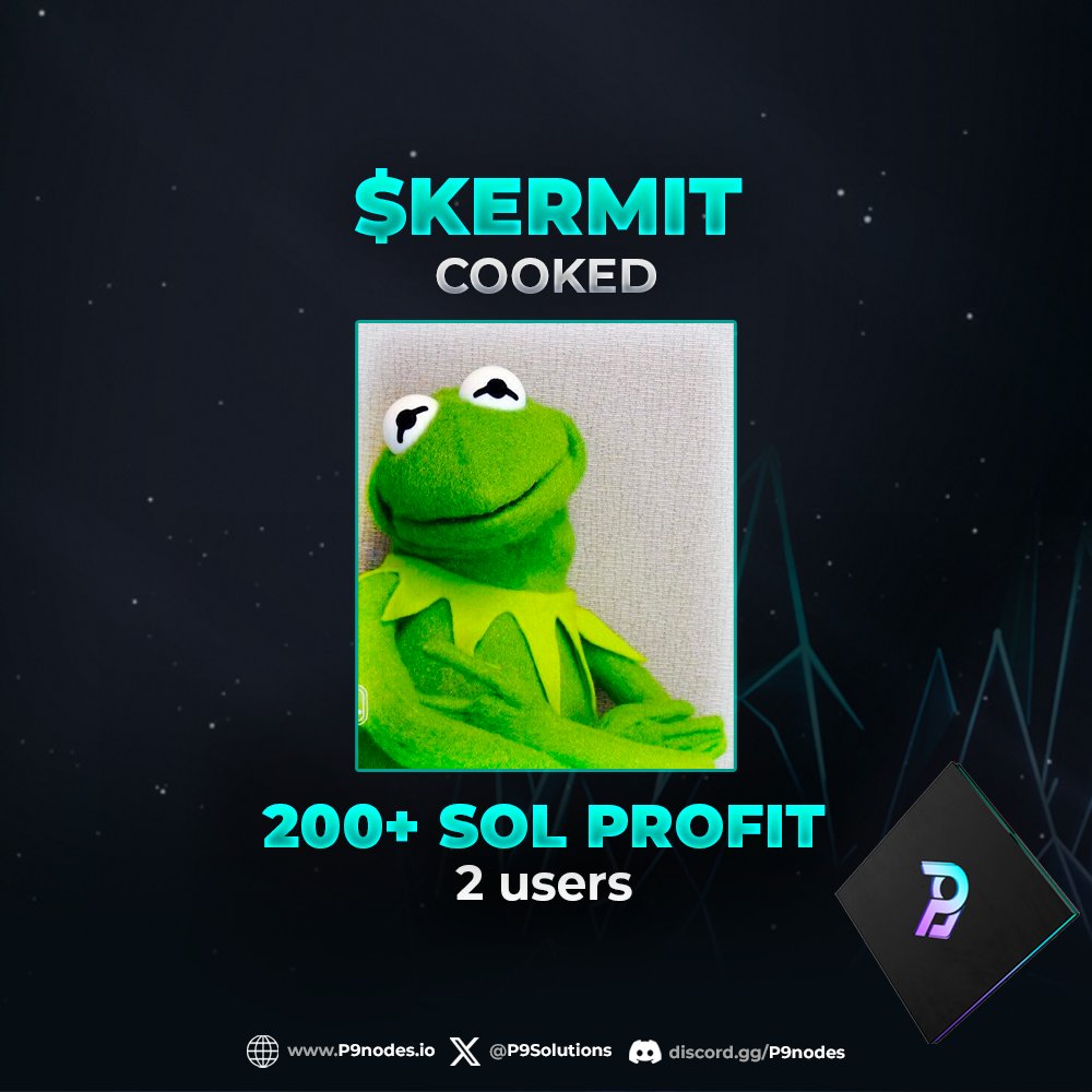 Another day, another moonbag secured ✅

Two P9 Nodes users made over 200 SOL profit on $KERMIT

Missed out? Join us now.
