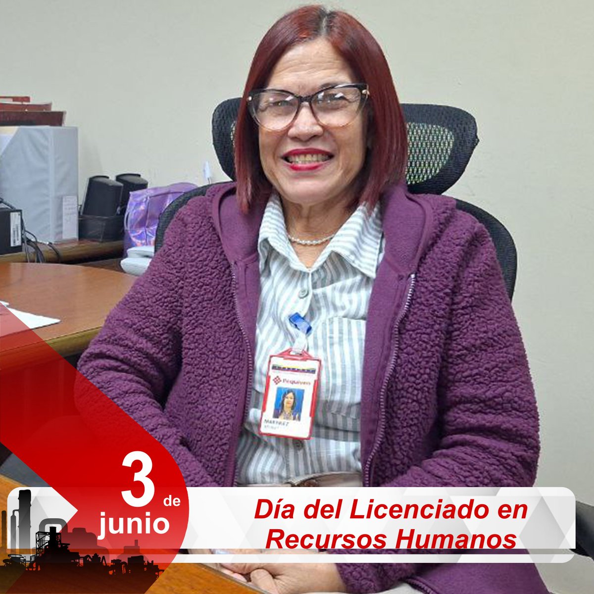 Petroquímica de  Venezuela S.A., felicita a todos los profesionales quienes tienen la capacidad de planificar, organizar, dirigir y controlar los recursos de 
la organización, al optimizar su funcionamiento en favor del éxito de la Patria.

#TrabajoEnEquipoVictoriaSegura