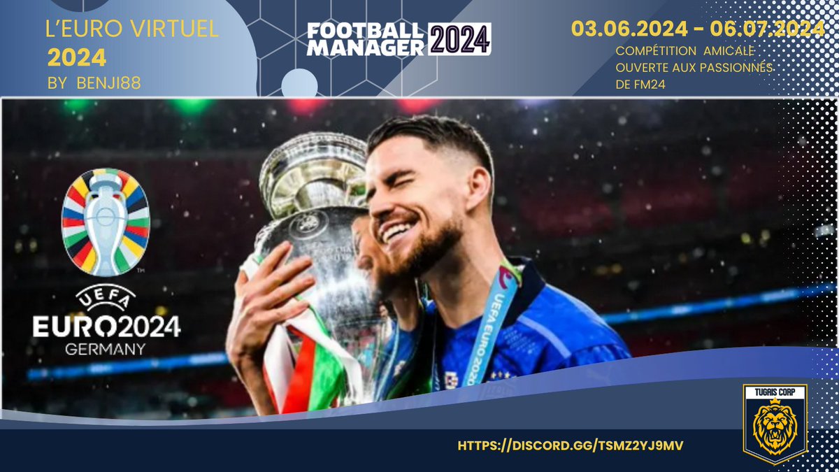 Tugais__'s tweet photo. C'est Parti ! L'euro Virtuel FM24 est lancé ! ⚽️🎯

Qui sera mener sa Sélection vers la Gloire, et faire remportez à sa nation le titre sur #FM24 ?

🏴󠁧󠁢󠁥󠁮󠁧󠁿🇨🇿🇩🇪🇫🇷🇨🇭🇦🇱🇦��🇮🇹🇭🇺🇵🇹🇷🇸🇸🇰🇹🇩🇧🇪🇩🇰🇭🇷

#fmultras #tugaiscorp @LeSedannaisDu08 https://t.co/v9sZSs2lYK