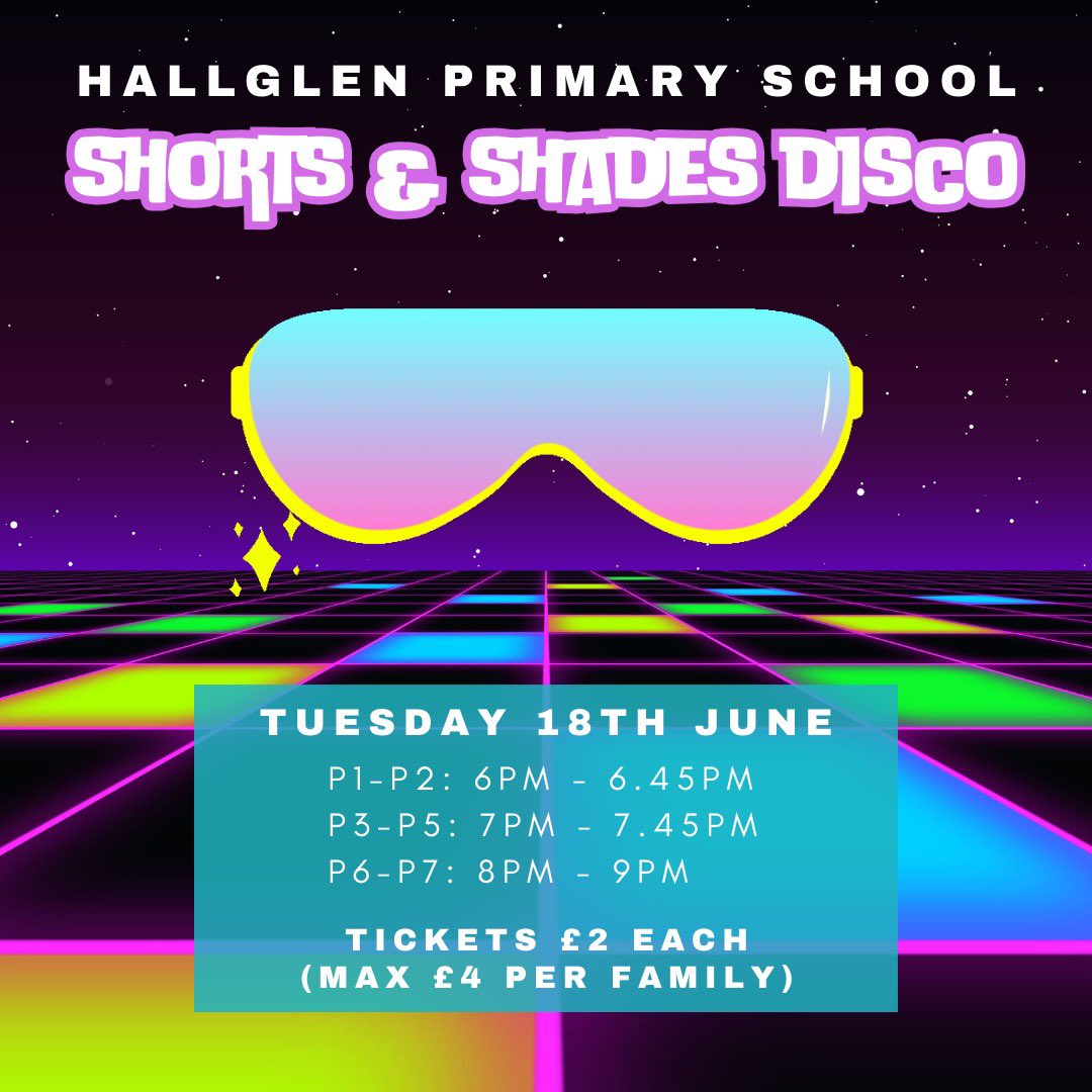 Hallglen Primary Parent Council (@hallglenc) on Twitter photo Tickets go on sale this week in school 🕶️☀️💃🕺 we hope to see you there !!
<a href="/HallglenPrimary/">Hallglen Primary School</a> Tickets go on sale this week in school 🕶️☀️💃🕺 we hope to see you there !!
<a href="/HallglenPrimary/">Hallglen Primary School</a>