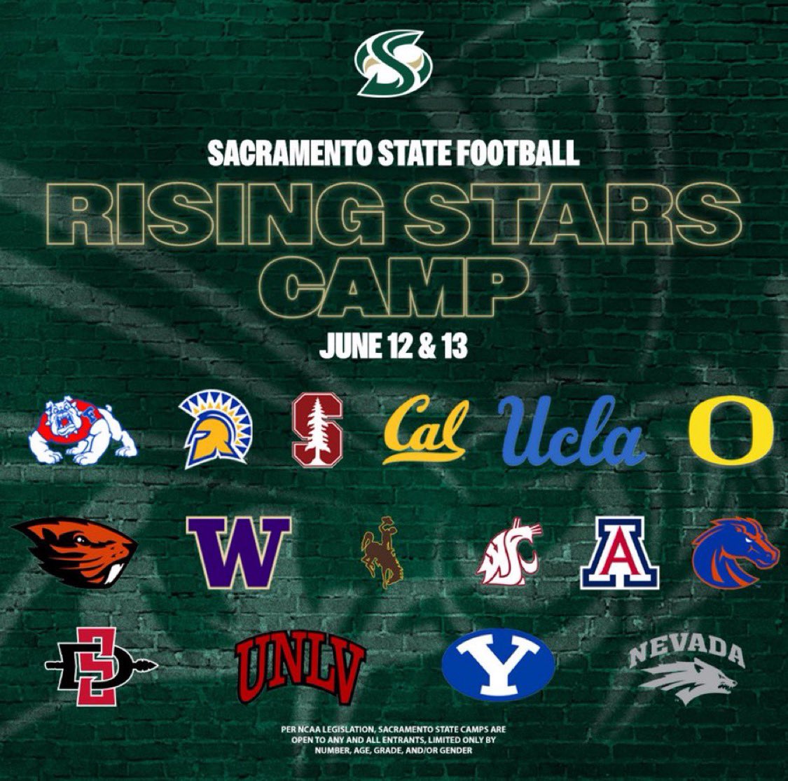 Titus__White's tweet photo. I will be attending the Sac state camp June 12  and June 13th. Looking forward to this!! @_Vc_209 @Crocky209 @Go_CCSFootball @westcoastpreps_  @BrandonHuffman https://t.co/ObUM7gcmHy