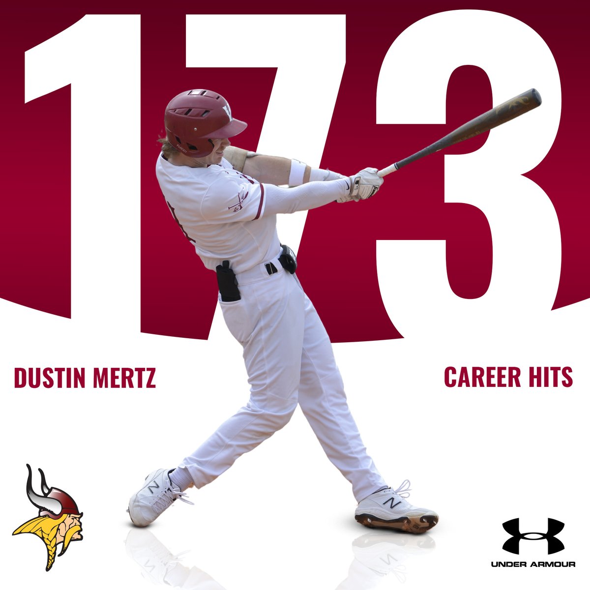 VCSUVikings's tweet photo. Dustin Mertz has left his mark on Viking ⚾️!

Mertz recently finished his Viking career Top 10 in numerous offensive categories for @VCSUBaseball 
👇
30 HR – 3rd
86 walks – 3rd
130 runs – 5th
112 RBI – 6th
35 doubles – 6th
38 stolen bases – 6th
173 hits – 11th https://t.co/Q8SEi8EZiv