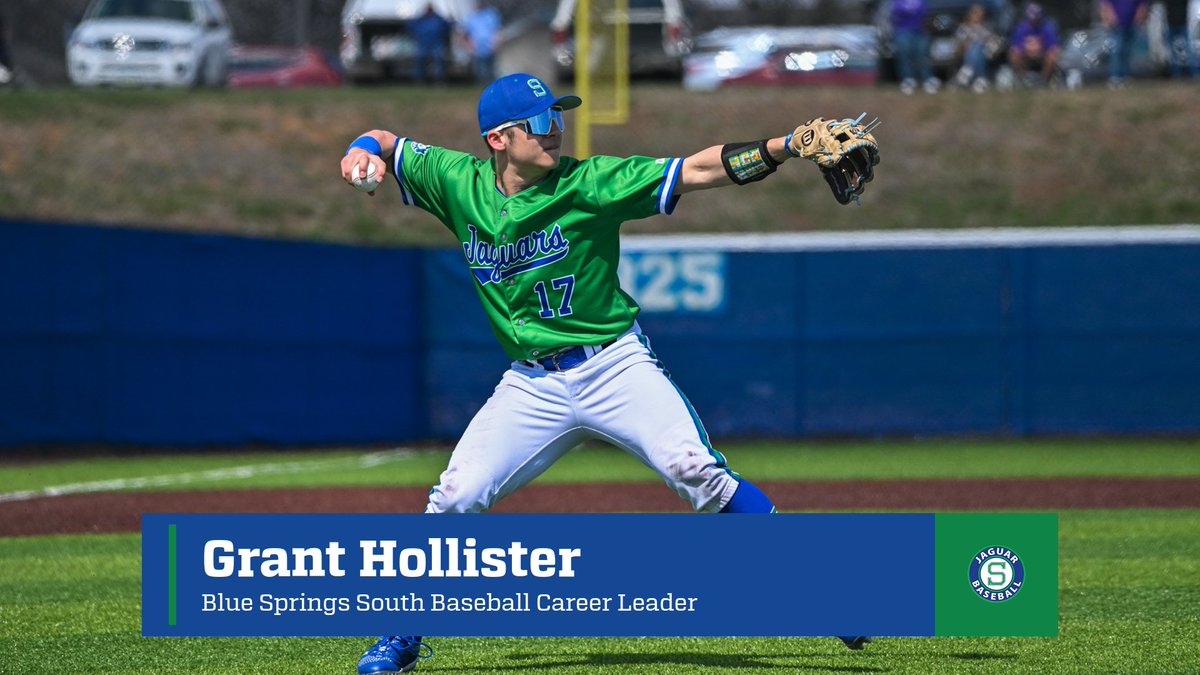 Blue Springs South Baseball (@bsshs_baseball) on Twitter photo A special congratulations to Grant Hollister '24 <a href="/grant_hollister/">Grant Hollister</a> for finishing his senior year as the South career leader in the following categories:
Hits (164), Doubles (40), Triples (12), RBI (94), Runs (112)
Stolen Bases (51), Walks (68), Games (136), At Bats (394) A special congratulations to Grant Hollister '24 <a href="/grant_hollister/">Grant Hollister</a> for finishing his senior year as the South career leader in the following categories:
Hits (164), Doubles (40), Triples (12), RBI (94), Runs (112)
Stolen Bases (51), Walks (68), Games (136), At Bats (394)