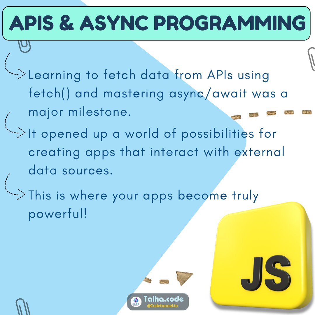 talha_code's tweet image. DAY 9 : Javascript journey
#CodeNewbie #JavaScript #programmingJourney #PythonBeginner #DhruvRathee #codinglife #CodingJourney #Trending #viralindo #Virat #codinglife #javascript #journey #trendingshorts #viralshoti