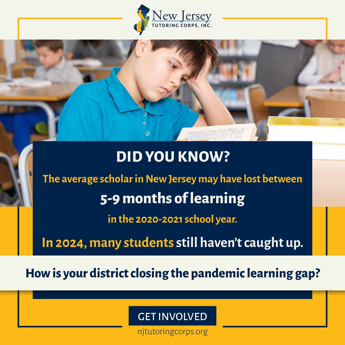 Recent data shows that while some progress has been made with pandemic learning gaps, many scholars are still catching up. Investing in high-impact tutoring can help bridge this gap and support our scholars in regaining their momentum. @newjerseydoe

#HighImpactTutoring #NJTC
