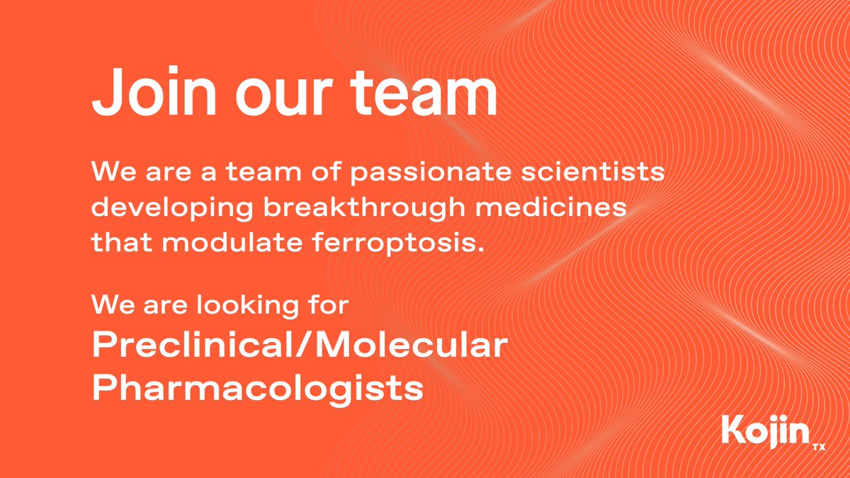 We are looking for talented #Pharmacologists to work in our #collaborative environment advancing novel small-molecule therapeutics that modulate ferroptosis. View our open roles for Preclinical In Vivo and Molecular Pharmacologists:
bit.ly/4aL0eDv
