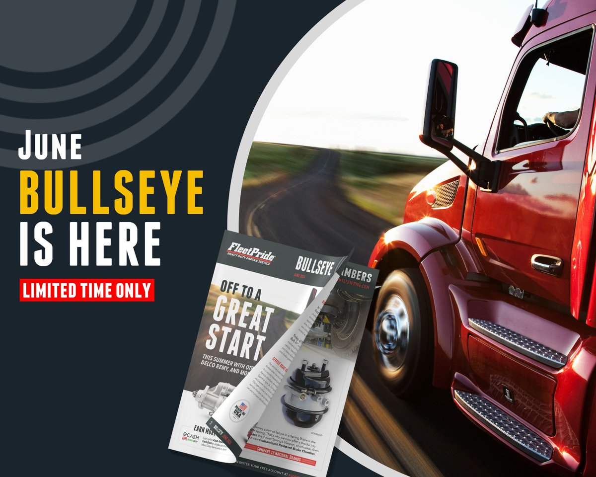 FleetPrideInc's tweet image. Kickstart your summer 💥 with the latest 𝗕𝘂𝗹𝗹𝘀𝗲𝘆𝗲 🎯 deals! Featuring #HeavyDuty OTR brake chambers, top-of-the-line Delco Remy starters and #alternators, lighting, shocks... need we list more? Peep the latest catalog now 👀 

Happy shopping! 🛒 bit.ly/4aP4vF3