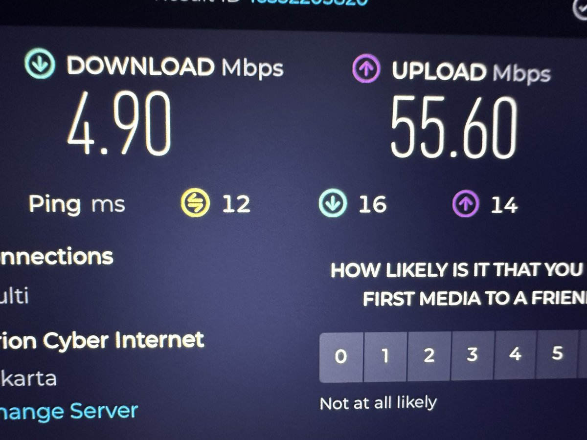 miuzard's tweet photo. @FirstMediaCares Hai .. mau tanya nih .. Paket Joy Premium emang sgini ya speed nya ????? dr kamrin koneksi putus2 trus knp ya ??? https://t.co/iU7yq1zaU2