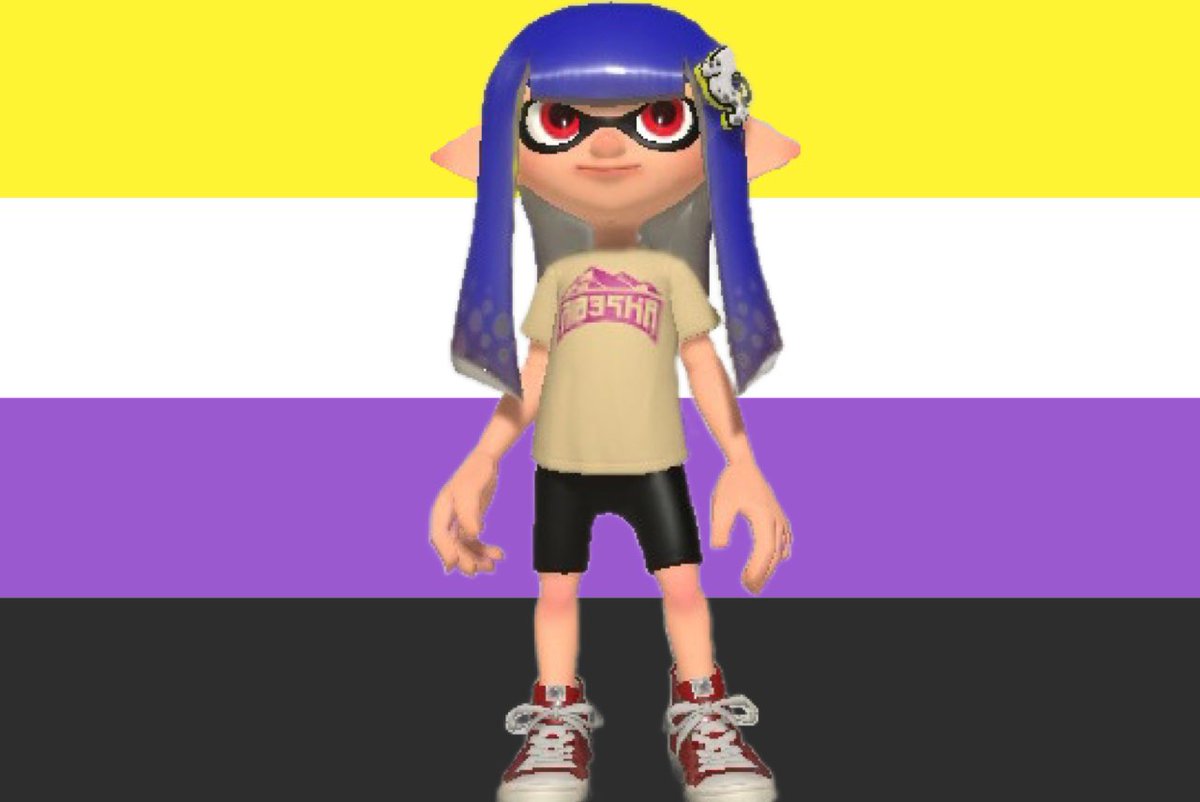 Octo_MoonLight's tweet photo. Here’s more lgbtq of my splatoon oc on pride month #Splatoon3 #nonbinaryoctoling #nonbinaryinkling #mylgbtqsplatoonoc https://t.co/EVTlZETCKv