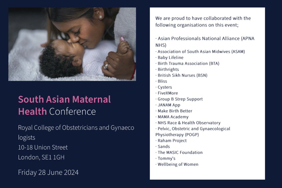 APNA NHS - Asian Professionals National Alliance (@apnanhs) on Twitter photo We are delighted to partner with <a href="/irwinmitchell/">Irwin Mitchell</a> & key stakeholders for the 1st South Asian Maternal Health Conference <a href="/RCObsGyn/">RoyalCollegeObsGyn</a> on 28 June
Agenda/speakers:
events.irwinmitchell.com/southasianmate…
Register for the waitlist:
events.irwinmitchell.com/southasianmate…
#SAMHC24 #TeamAPNA
<a href="/GeetaNayar01/">Geeta Nayar</a> <a href="/RaneeThakar/">Ranee Thakar</a> We are delighted to partner with <a href="/irwinmitchell/">Irwin Mitchell</a> & key stakeholders for the 1st South Asian Maternal Health Conference <a href="/RCObsGyn/">RoyalCollegeObsGyn</a> on 28 June
Agenda/speakers:
events.irwinmitchell.com/southasianmate…
Register for the waitlist:
events.irwinmitchell.com/southasianmate…
#SAMHC24 #TeamAPNA
<a href="/GeetaNayar01/">Geeta Nayar</a> <a href="/RaneeThakar/">Ranee Thakar</a>