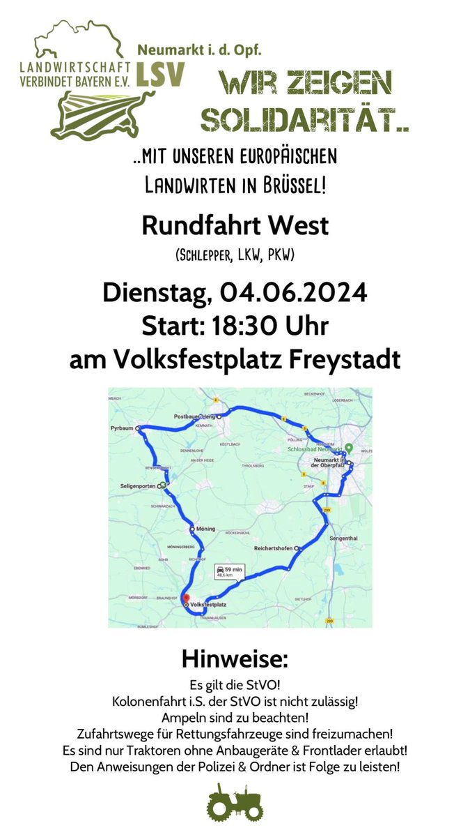 RegineBY's tweet photo. Fü die Daheimbleibenmüssenden:

#schlepperdemo #bauernproteste #europa #Europawahlen #Brüssel #Solidarität https://t.co/iWaEJ2UzMj