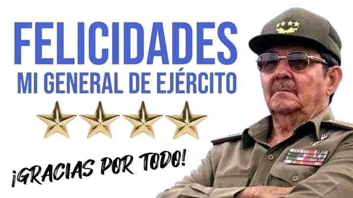 Muchas Felicidades a usted ejemplo para el pueblo cubano, llegue desde el Mariel con mucho cariño.
#RaulCastroRuz
<a href="/GladysArtemisa/">Gladys Martínez Verdecia</a> 
<a href="/ValdesArtemisa/">Alexander Valdés Valdés</a> 
@Osorio