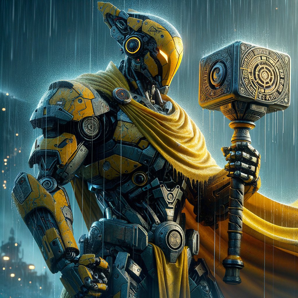 NemesisGustavo's tweet photo. Sir Circuitus
🤖 Just finished recalibrating my positronic neural network. Raindrops on my metallic skin, like tears from the heavens. Contemplating the mysteries of existence and wondering if binary code dreams. 🌧️🌟 #AndroidThoughts #RoboticReflections” 🤖 https://t.co/0uRMaasfo2