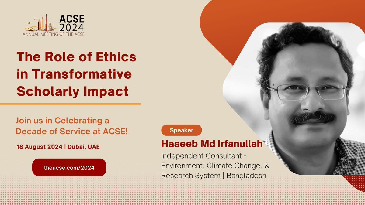 the_acse's tweet photo. #SpeakerACSE24: Join Dr. Haseeb Irfanullah at the 10th ACSE Annual Meeting, as he highlights the crucial role of ethics in shaping transformative impacts in scholarly publishing.

Don't miss this opportunity to gain valuable insights and engage in thought-provoking discussions.

📅 Mark your calendars and be part of this enlightening session!

🔗 Register now at: https://t.co/YMvnuar0FO
#ACSE2024 #AcademicPublishing #ScholarlyImpact #EthicsInResearch #ResearchInnovation #Networking

Get ready for an impactful session! 🚀