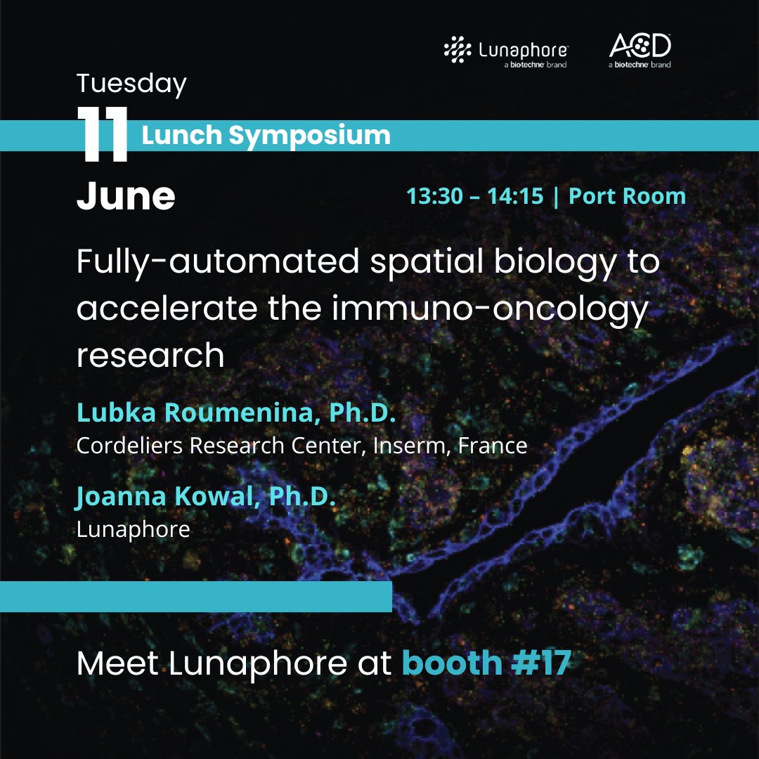 #EACR24 is only one week away! <a href="/lunaphore/">Lunaphore (a Bio-Techne brand)</a> will be hosting a lunch symposium - come and learn from our user how to leverage fully automated spatial biology tools! I’m super excited to host the event ☄️