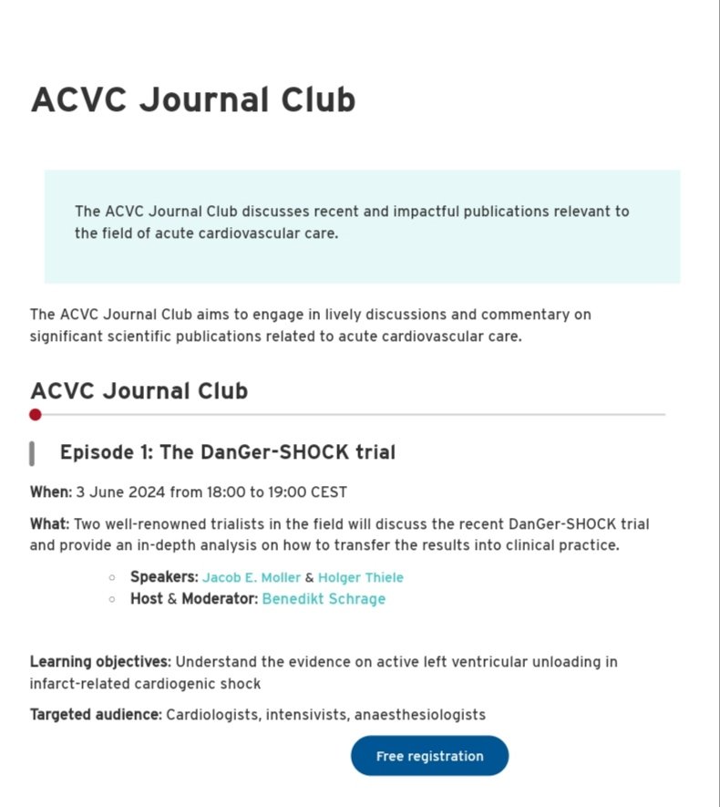 ACVCPresident (@acvcpresident) on Twitter photo Hurry up, still have time to register
First EVER ACVC journal club starts in little more that 1 hour 🏃♂️
escardio.org/acvc-journal-c…
<a href="/thiele_holger/">Holger Thiele</a> <a href="/BenediktSchrage/">Benedikt Schrage</a> <a href="/CVandenbriele/">Christophe Vandenbriele</a> <a href="/EHJACVCEiC/">EHJACVC Editor-in-Chief</a> <a href="/ESC_Journals/">European Society of Cardiology Journals</a> <a href="/escardio/">European Society of Cardiology</a>
<a href="/drmilicaa/">Milica Aleksic</a> <a href="/krychtiukmd/">Konstantin Krychtiuk</a> <a href="/cvrints/">Christiaan JM Vrints</a> <a href="/JasonKatzMD/">Jason N. Katz</a> <a href="/rafavidalperez/">rafavidalperez</a> Hurry up, still have time to register
First EVER ACVC journal club starts in little more that 1 hour 🏃♂️
escardio.org/acvc-journal-c…
<a href="/thiele_holger/">Holger Thiele</a> <a href="/BenediktSchrage/">Benedikt Schrage</a> <a href="/CVandenbriele/">Christophe Vandenbriele</a> <a href="/EHJACVCEiC/">EHJACVC Editor-in-Chief</a> <a href="/ESC_Journals/">European Society of Cardiology Journals</a> <a href="/escardio/">European Society of Cardiology</a>
<a href="/drmilicaa/">Milica Aleksic</a> <a href="/krychtiukmd/">Konstantin Krychtiuk</a> <a href="/cvrints/">Christiaan JM Vrints</a> <a href="/JasonKatzMD/">Jason N. Katz</a> <a href="/rafavidalperez/">rafavidalperez</a>