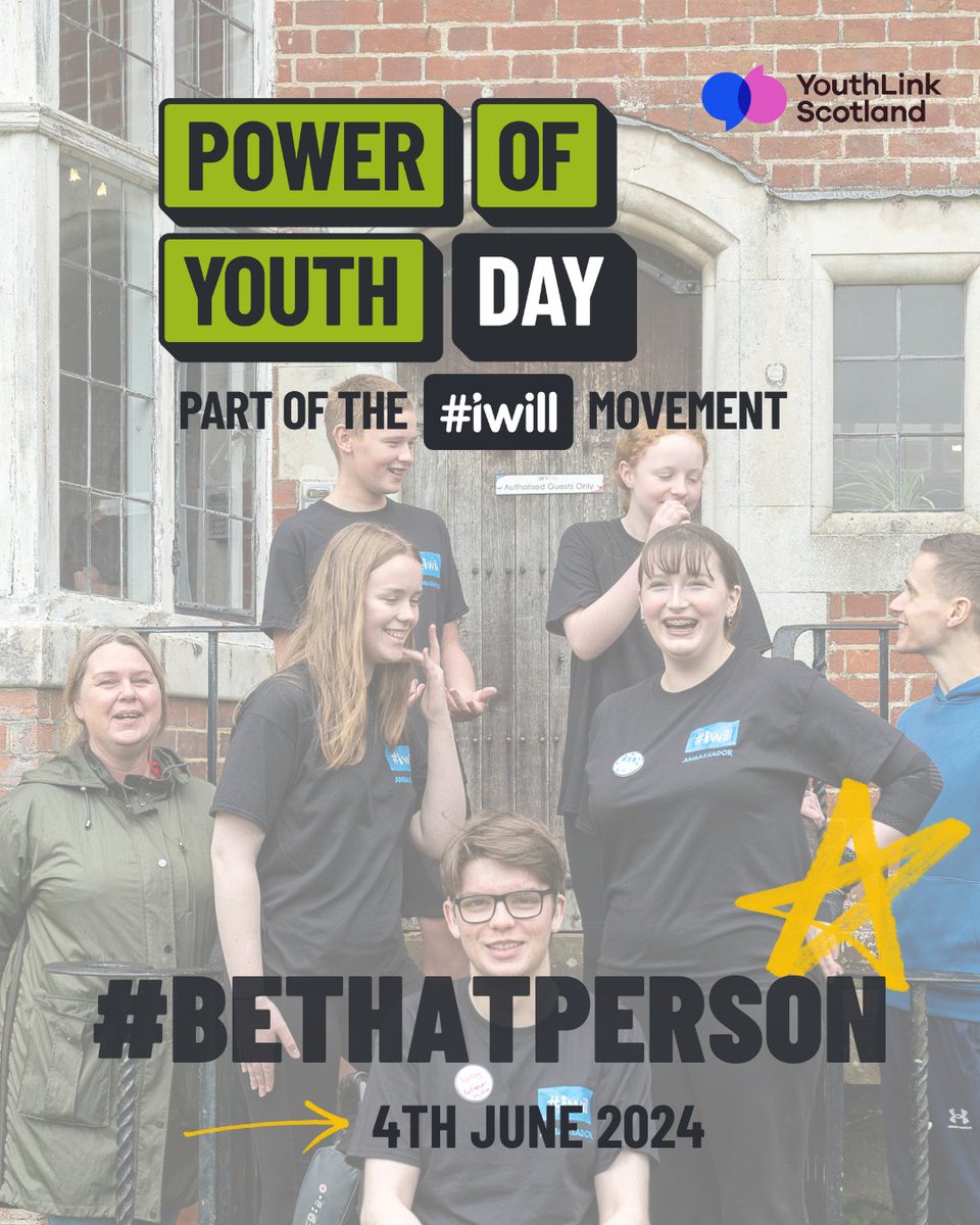 IWillScotland's tweet photo. There is only 1 day to go until we celebrate the #PowerOfYouth during #VolunteersWeekScot.  How will you #BeThatPerson ? https://t.co/0zR6zPwB26