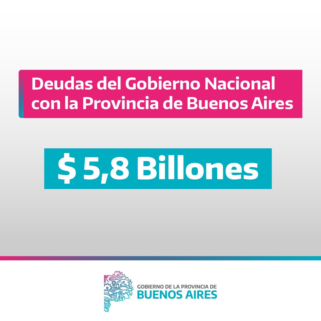 Kicillofok's tweet image. Estamos llevando adelante un reclamo al Gobierno Nacional por el plan sistemático de asfixia financiera y económica que está ejecutando de forma deliberada sobre el pueblo de la provincia de Buenos Aires.

Una deuda que asciende a 5,8 billones de pesos que impactan directamente…