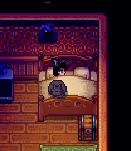 Morgana2266's tweet photo. @ConcernedApe uh, so that cursed mannequin will not come down and it's been like a full season. It won't let me grab it, put clothes on it, or let me take clothes off it. If you have a fix let me know please! https://t.co/mrarJJjuT2