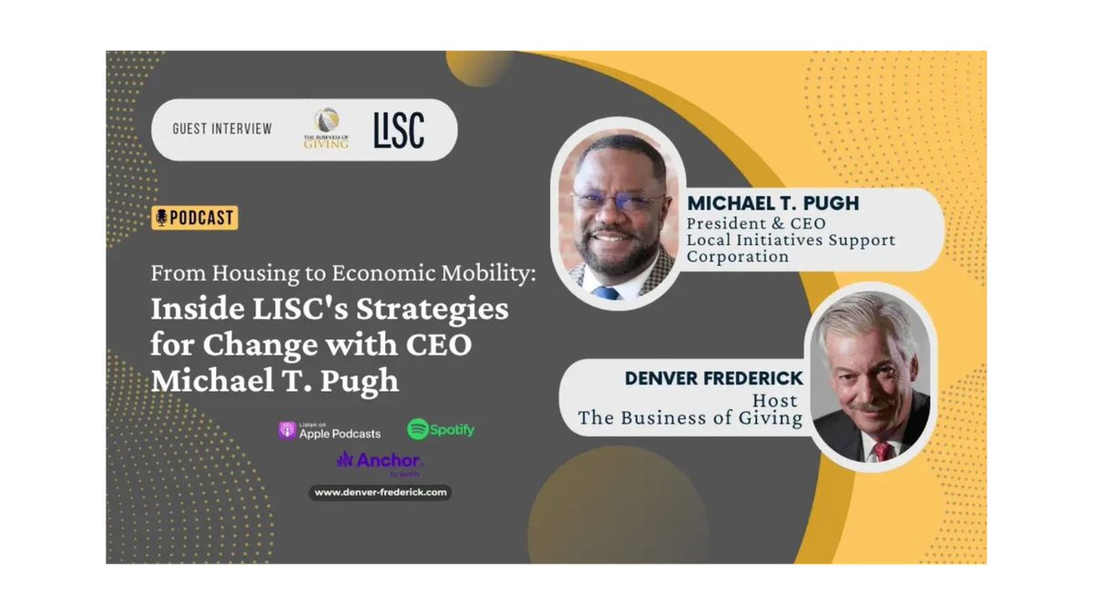 On this sunny Monday, please enjoy Michael T. Pugh's  description of the pillars of LISC's work investing in communities, and what's on the horizon for LISC under his leadership! lisc.org/our-stories/st…