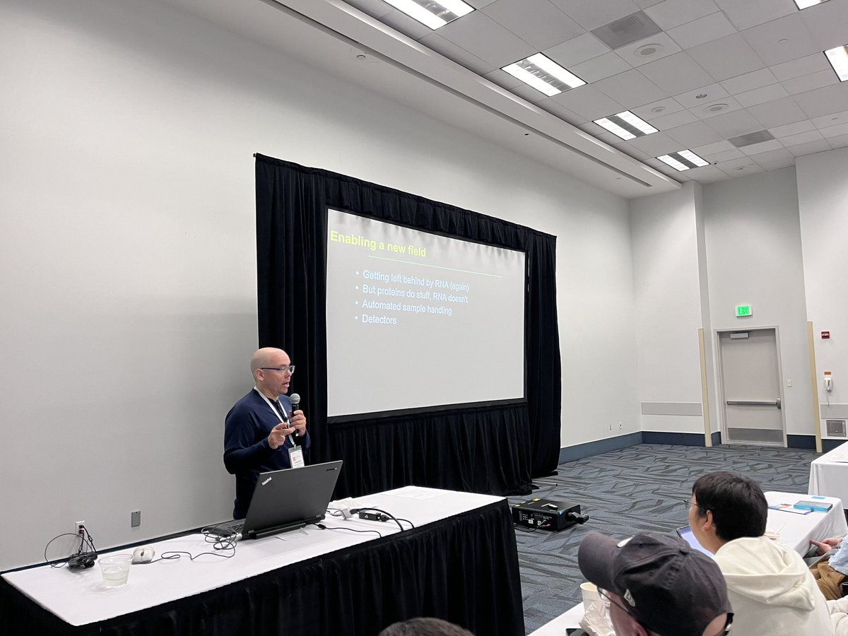 Shourjomz's tweet photo. Happening Live NOW! Bruker Breakfast seminar !!! Great talks by Susan Klaeger  Leonard foster and Ryan Kelly Daniel Hornburg https://t.co/V2PrkI3ZBe
