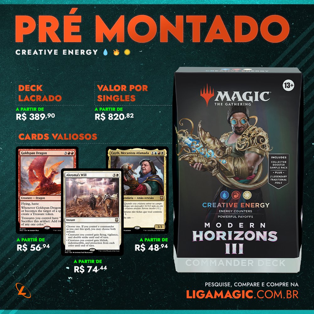 ligamagicbr's tweet photo. Se você tava em dúvidas sobre qual deck de Commander de #MTGMH3 comprar, avaliar com o bolso pode ajudar.
Lembrando que você encontra todos eles, pelo menor preço na LigaMagic: https://t.co/OlQd595fQr
#MagicTheGathering #MTGCommander #LigaMagic https://t.co/fU95ONs9NL
