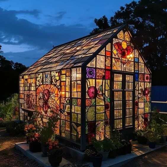 prettiestavenue's tweet photo. stained glass greenhouse https://t.co/16IfIySMbk