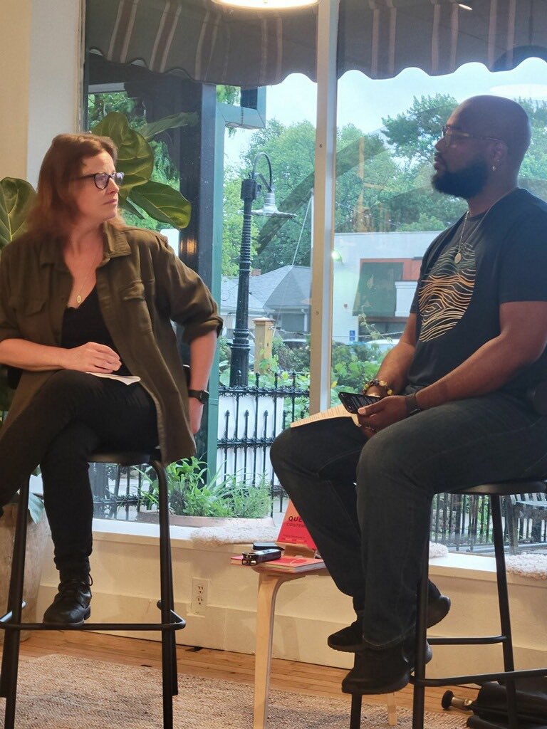 larryjmorris3's tweet photo. Celebrated Pride talking with Cassidy Hall about her new book “Queering Contemplation” in Indy Saturday. Such a fun time! If you’re looking for a summer read, get a copy! https://t.co/0evh0w8hSe