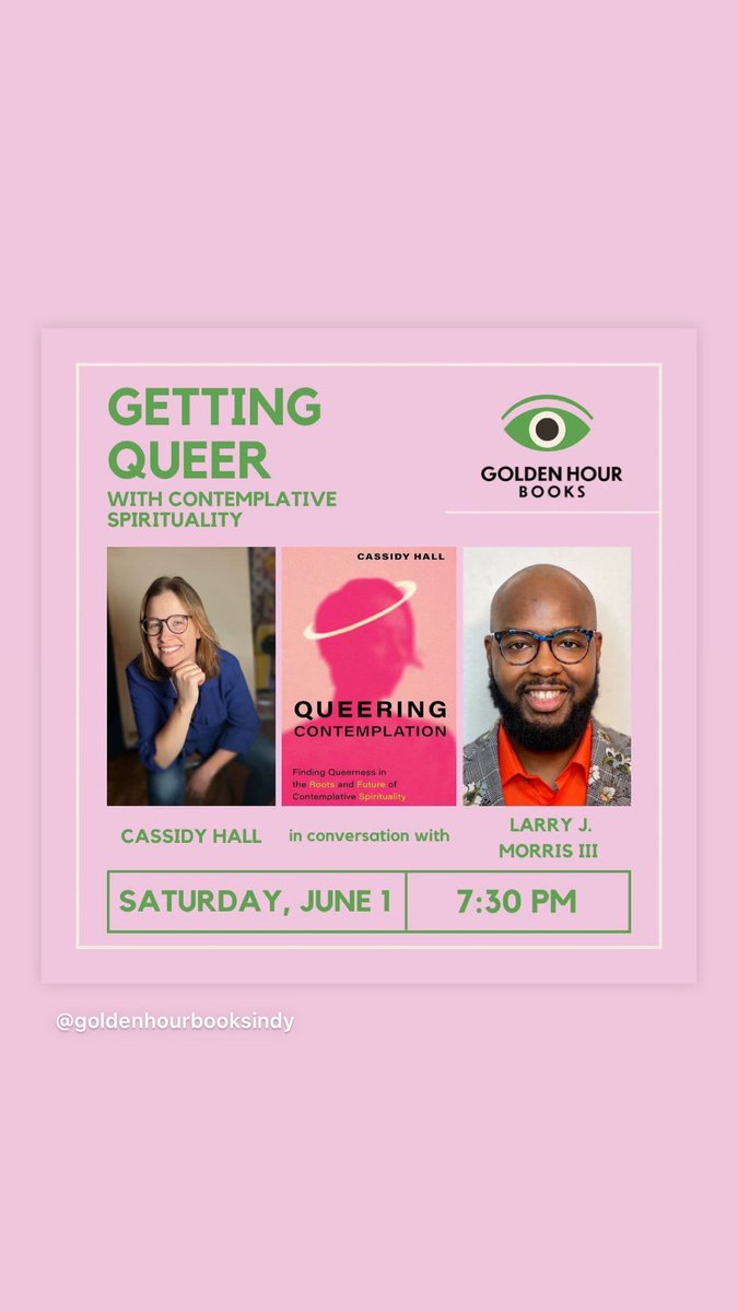 larryjmorris3's tweet photo. Celebrated Pride talking with Cassidy Hall about her new book “Queering Contemplation” in Indy Saturday. Such a fun time! If you’re looking for a summer read, get a copy! https://t.co/0evh0w8hSe