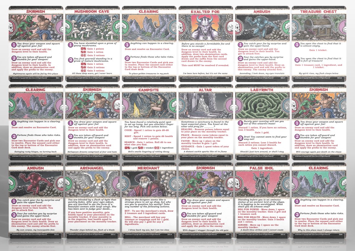 Here we have all 18 cards that you will have to navigate while playing the upcoming UnderQuest! Enjoy!