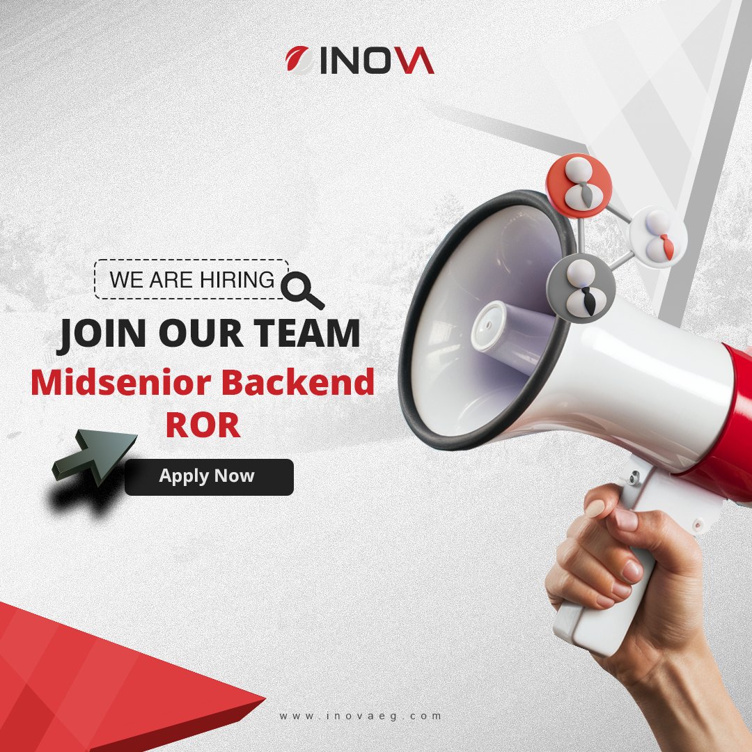 inovaeg's tweet photo. Inova is seeking to hire Mid-Senior Backend ROR, Mid-Senior Digital Marketing Specialist, and Digital Marketing Manager. Be a part of our team and work with our clients around the world. Apply Here: https://t.co/swoo86Wn6Q
#Hiring #inova https://t.co/q4F8bMhZ2R