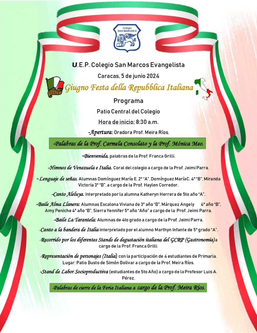 UECSME's tweet photo. Fiesta de la República Italiana https://t.co/H4AaCnOqSB